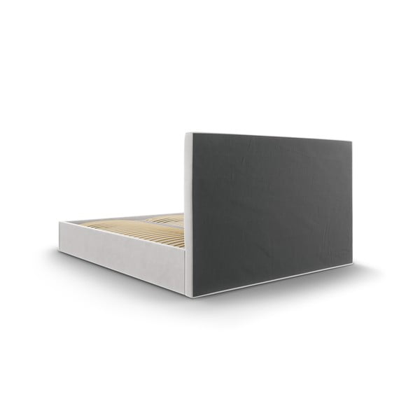 Gaiši pelēka samta divguļamā gulta Mazzini Beds Juniper, 140 x 200 cm-image-4