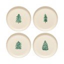 Krēmkrāsas deserta akmensmasas šķīvji (4 gab.) ar Ziemassvētku motīvu ø 22 cm Pacifica Christmas Tree – Casafina