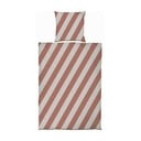 Ķieģeļu sarkana/bēša vienguļamā gultas veļa no kokvilnas satīna 140x200 cm Diagonal – Mette Ditmer Denmark