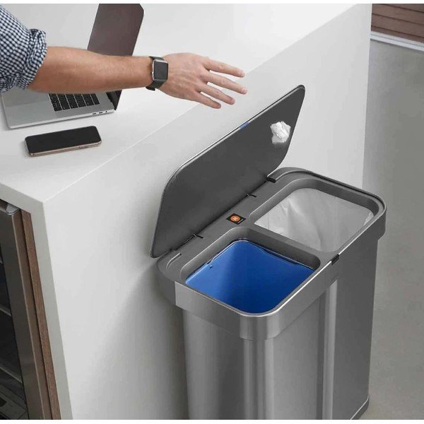 Nerūsējošā tērauda atkritumu tvertne šķirotiem atkritumiem 58 l Dual – simplehuman-image-3