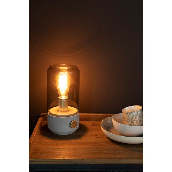 Pelēka galda lampa White Label Kato-image-4