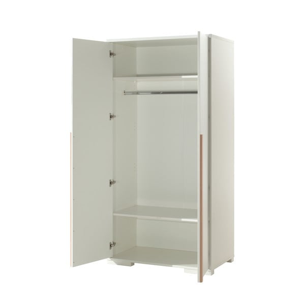 Balts bērnu drēbju skapis 99x195 cm London – Vipack-image-2