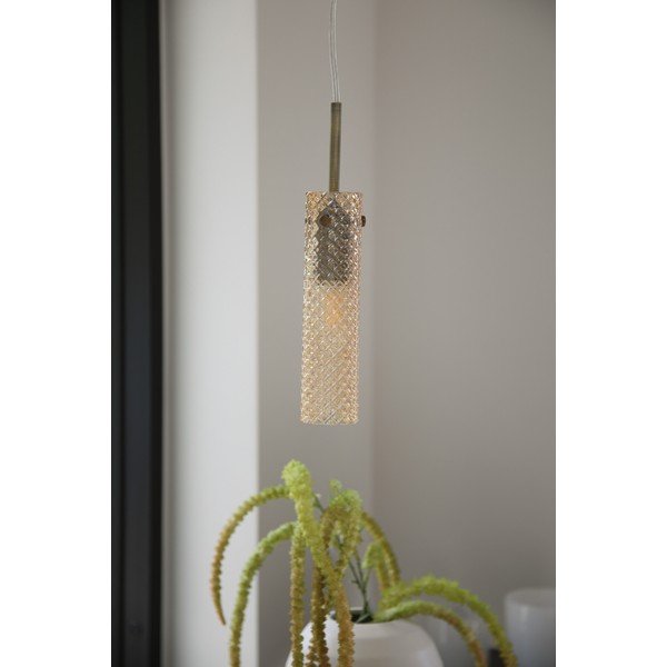 Misiņa krāsas/dzintara dzeltena stikla piekaramā lampa ø5x27,5 cm Vibia – Markslöjd-image-1