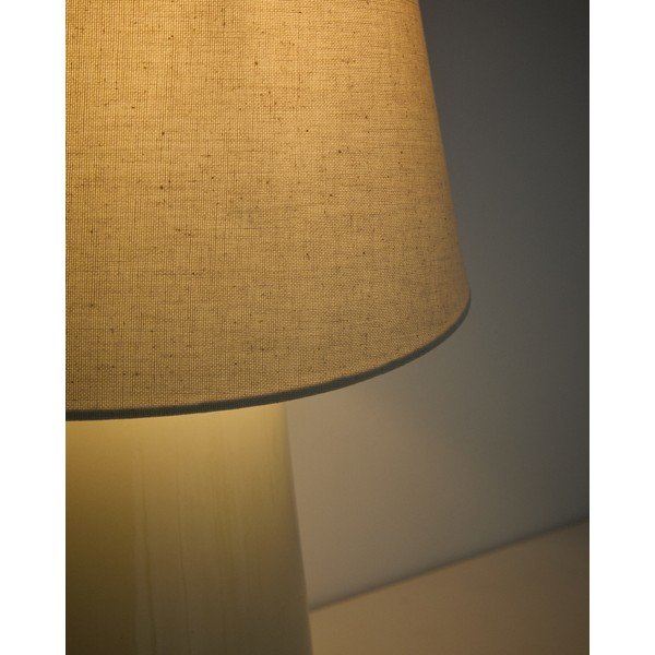 Bēša/ziloņkaula krāsas keramikas galda lampa (augstums 45,5 cm) Odra – Kave Home-image-4