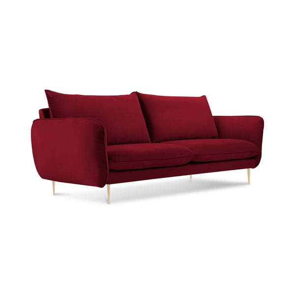 Sarkans divvietīgs samta dīvāns Cosmopolitan Design Florence, 160 cm