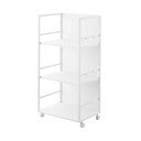 Balts metāla plaukts uz riteņiem 42x84,5x32 cm Tower – YAMAZAKI