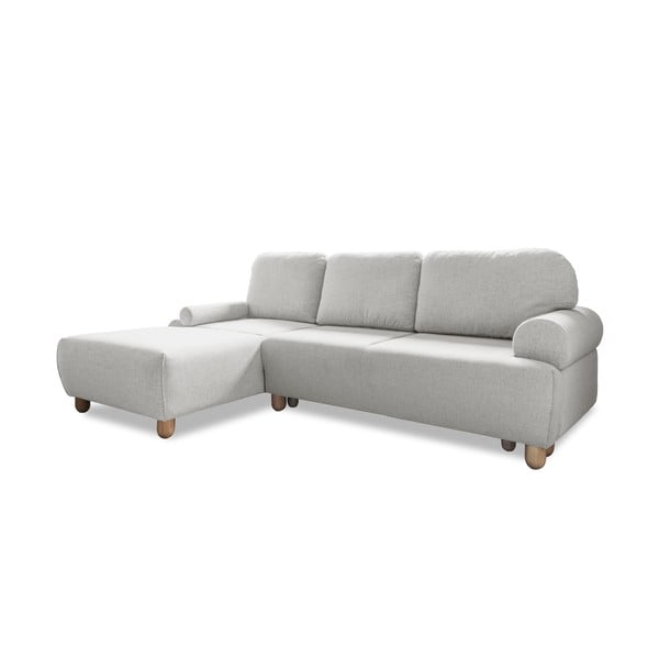 Krēmkrāsas izvelkamais stūra dīvāns (kreisais stūris) Bouncy Olli – Miuform