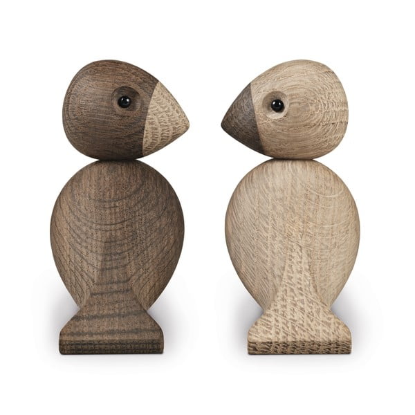 Ozola masīvkoka statuetes (2 gab.) Kay Bojesen Denmark Lovebirds-image-3