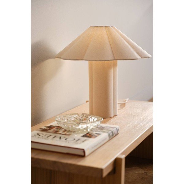 Krēmkrāsas lina galda lampa (augstums 38 cm) Gerd – Jotex-image-1