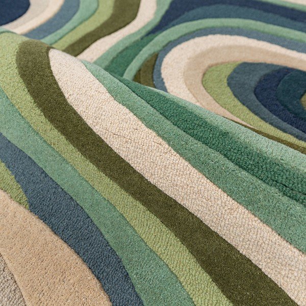 Zaļš ar rokām darināts vilnas paklājs 200x290 cm Envy Wool – Flair Rugs-image-2