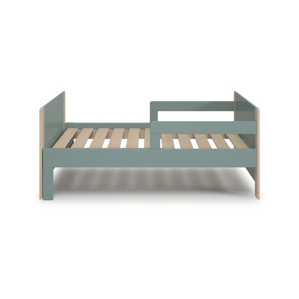 Zaļa/dabīga toņa regulējama bērnu gulta 90x140/190 cm Willi – Marckeric