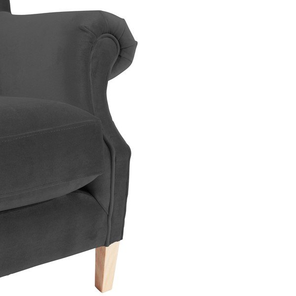 Antracīta pelēks samta atzveltnes krēsls Max Winzer Harvey Velvet-image-4