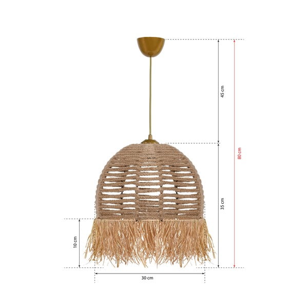Gaiši brūna piekaramā lampa ø 30 cm – Opviq lights-image-4