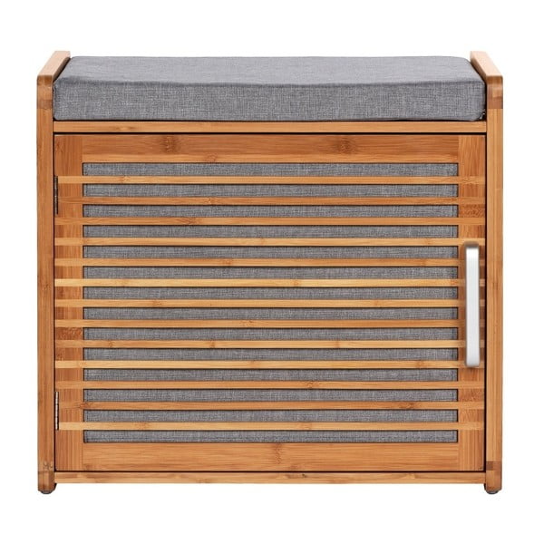 Pelēks/brūns bambusa apavu plaukts ar soliņu Bahari – Wenko-image-2