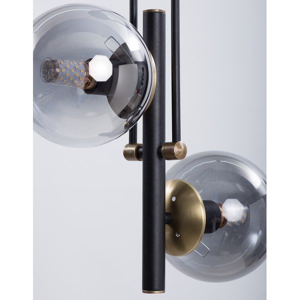 Melna griestu lampa ar stikla abažūru ø 15 cm Libra – Squid Lighting-image-3