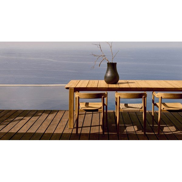 Tīkkoka masīvkoka dārza ēdamgalds 102x220 cm Icaro – Kave Home-image-2