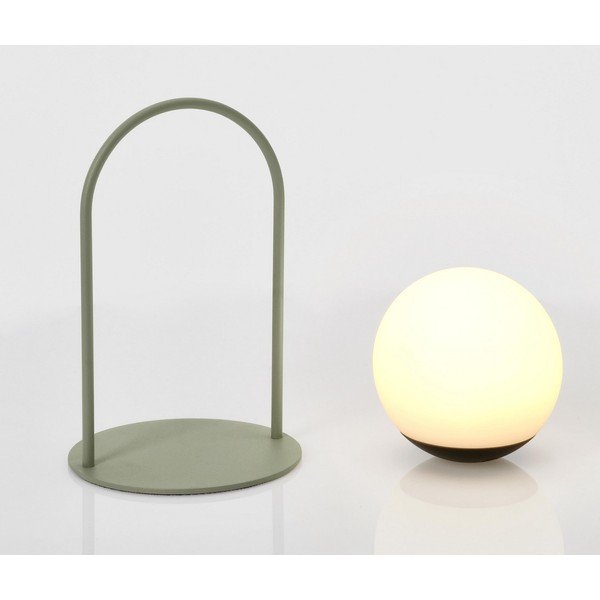 Zaļa LED galda lampa ar regulējamu spilgtumu ar plastmasas abažūru (augstums 21 cm) Pansy – Bizzotto-image-1