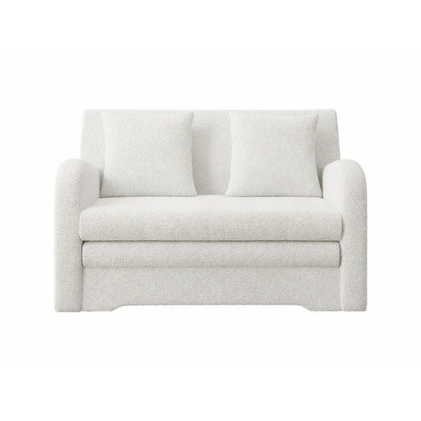 Balts salokāms/ar uzglabāšanas vietu dīvāns no buklē auduma 130 cm Ario – ELTAP