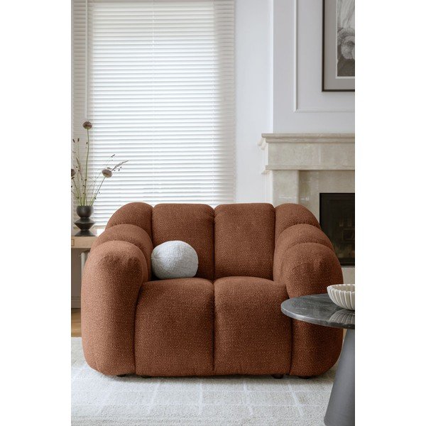 Terakotas oranžs atpūtas krēsls Shell – Miuform-image-1