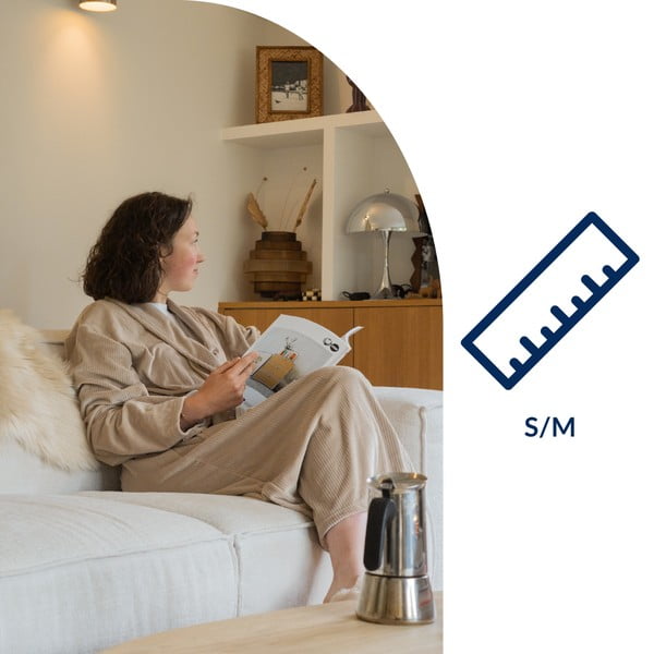 Pelēkbrūns mikroplīša halāts S/M Elena – Tiseco Home Studio-image-2