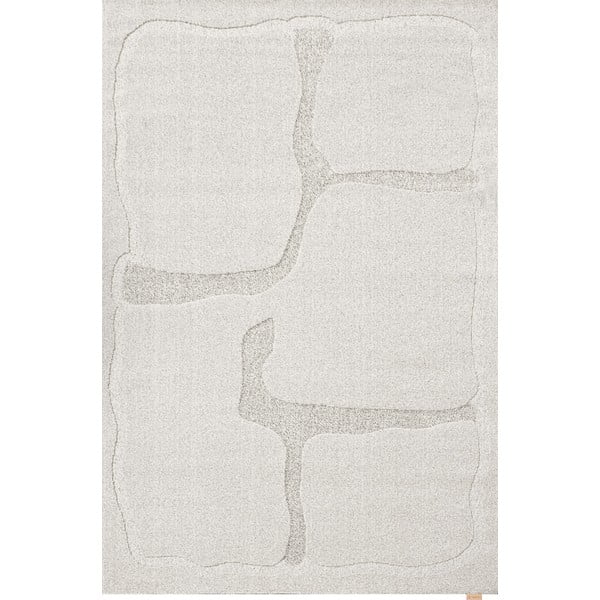 Gaiši pelēks vilnas paklājs 133x190 cm Morphic Organica – Agnella