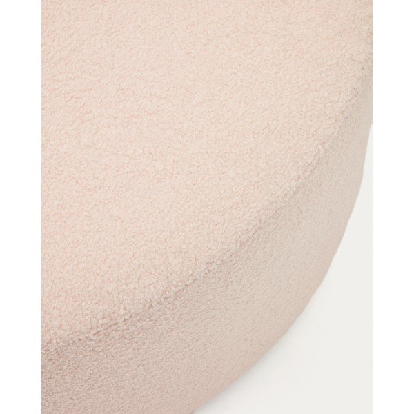 Gaiši rozā pufs no buklē auduma Kaeli – Kave Home-image-1