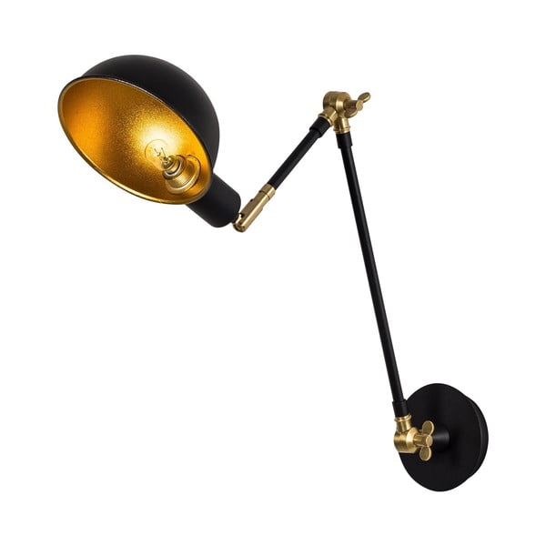 Melna/zelta krāsas sienas lampa ø 15 cm Sihen – Opviq lights-image-4