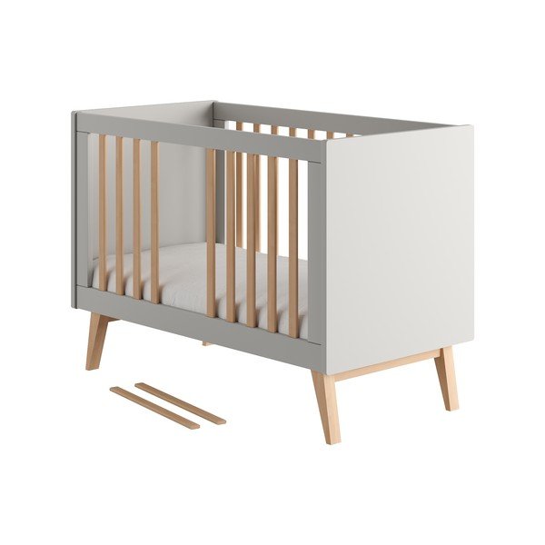 Pelēka bērnu gultiņa 60x120 cm Swing – Pinio-image-1