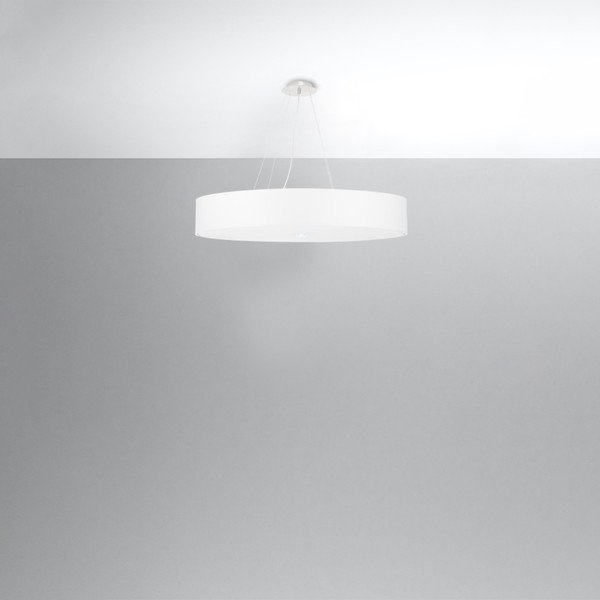Balta piekaramā lampa ar auduma abažūru ø 80 cm Herra – Sollux-image-3