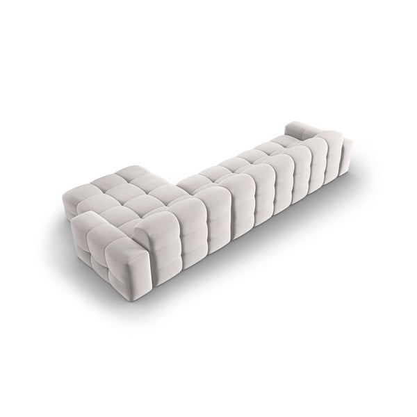 Gaiši pelēks samta stūra dīvāns (labais stūris) Kendal – Micadoni Home-image-4