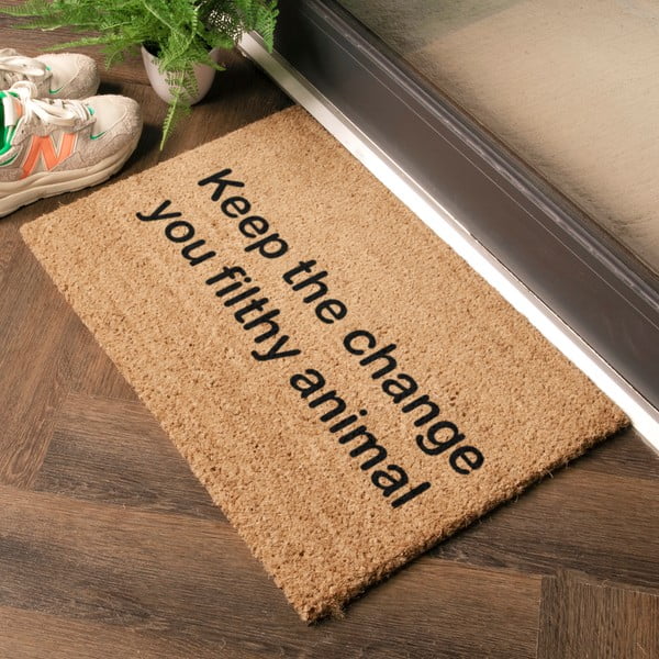 Kokosšķiedras kājslauķis 40x60 cm Keep the Change – Artsy Doormats-image-1