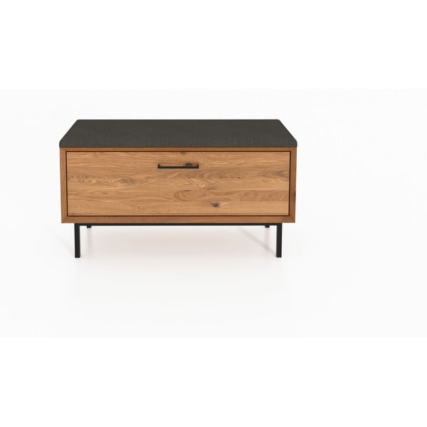 Pelēks/dabīga toņa ozolkoka apavu statīvs ar soliņu Abies – The Beds-image-2