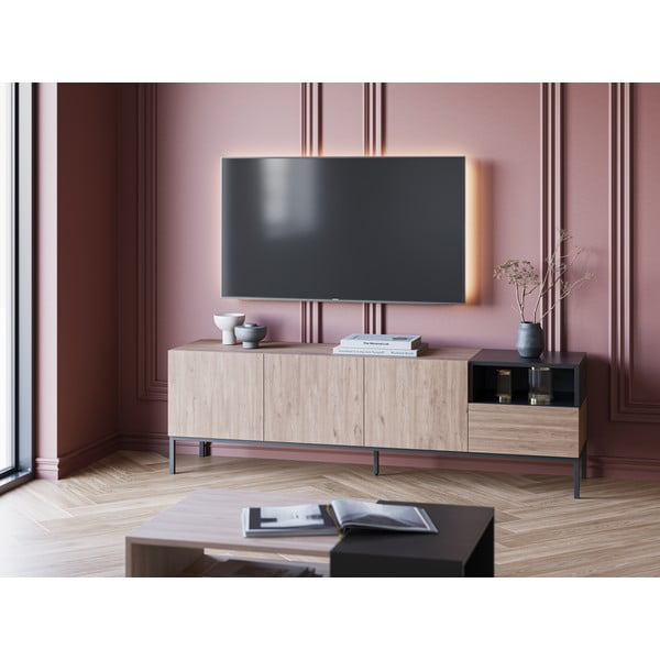 Dabīga toņa TV galdiņš 180x55 cm Cailin – Marckeric-image-1