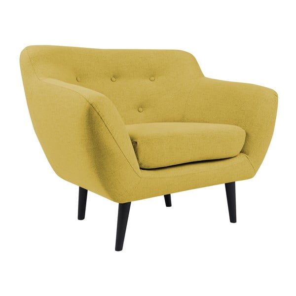Dzeltens krēsls ar brūnām kājām Mazzini Sofas Piemont-image-3