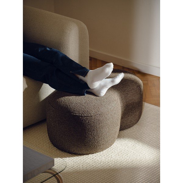 Tumši brūns pufs no buklē auduma Umbo – noo.ma-image-2