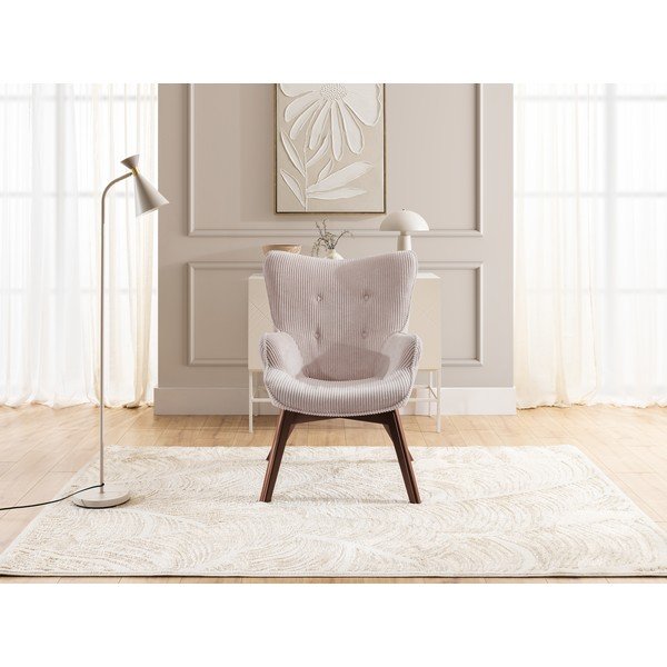 Gaiši rozā velveta atpūtas krēsls Niko – Ropez-image-1