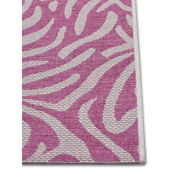 Rozā un bēšs āra paklājs NORTHRUGS Cebra, 70 x 300 cm-image-2