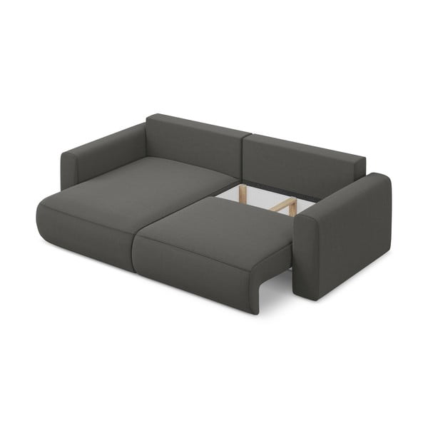 Tumši pelēks samta salokāms/ar uzglabāšanas vietu stūra dīvāns (ar kreiso stūri/ar zvilni) Kapua – Makamii-image-4