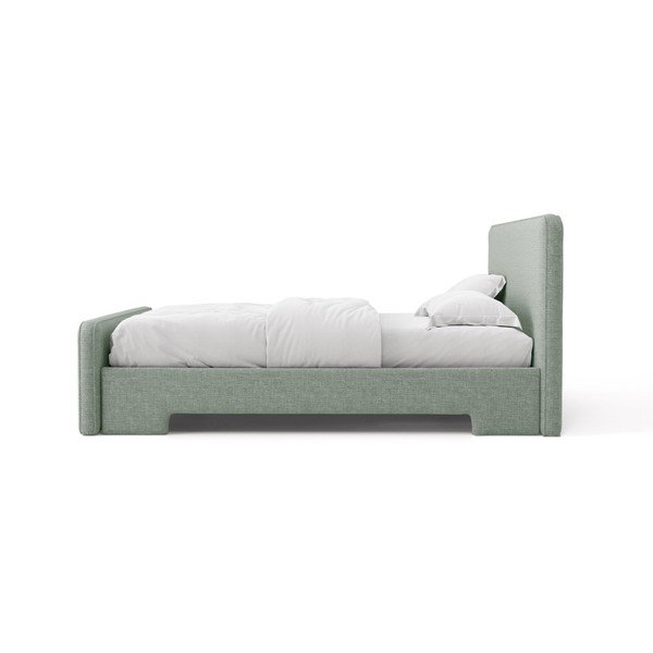 Piparmētru zaļa polsterēta divvietīga gulta ar redelēm 140x200 cm Eda – Micadoni -image-3