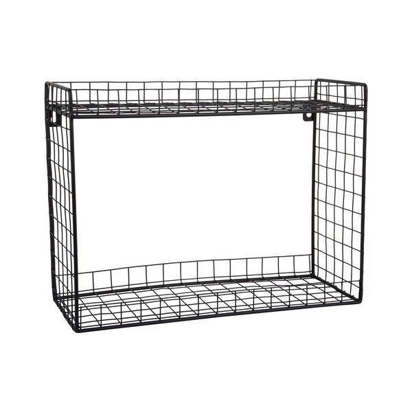 Melns daudzlīmeņu tērauda sienas plaukts 40 cm Reja – PT LIVING-image-2