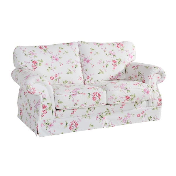 Rozā un balta ziedu dīvāns Max Winzer Mina, 173 cm