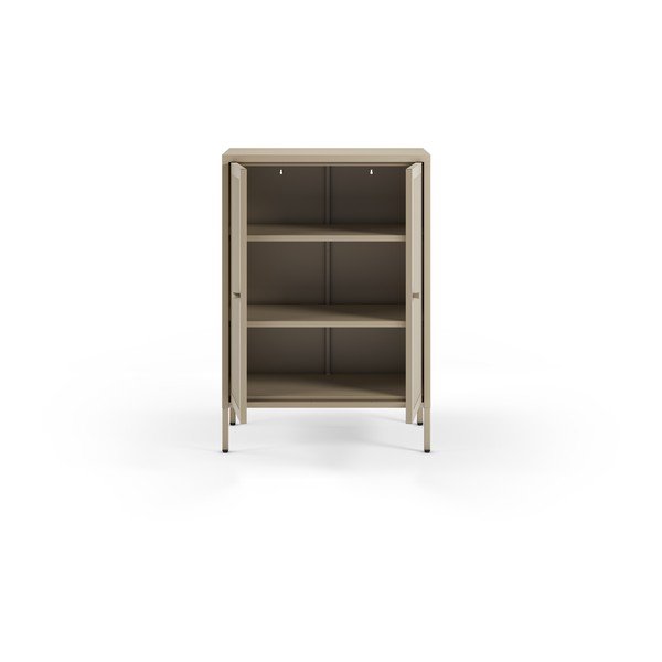 Krēmkrāsas metāla skapītis 70x100x40 cm Fayna – Marckeric-image-2