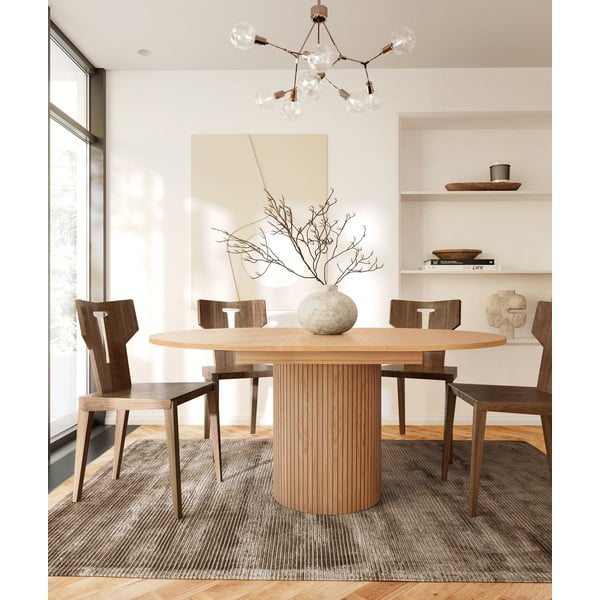 Apaļš izvelkams ēdamgalds ar ozolkoka imitāciju ø 115 cm Malaga – Bonami Selection-image-1