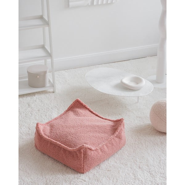 Rozā bērnu sēžammaiss no buklē auduma Square – Wigiwama-image-1