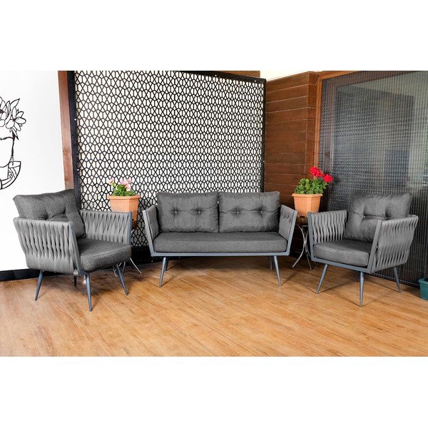 Pelēks dārza atpūtas komplekts 4 personām Violet – Floriane Garden-image-2