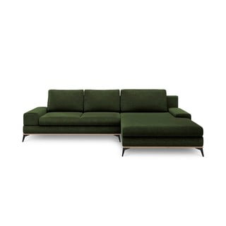 Tumši zaļš izvelkamais stūra dīvāns ar veļas kasti Windsor & Co Sofas Planet, labais stūris