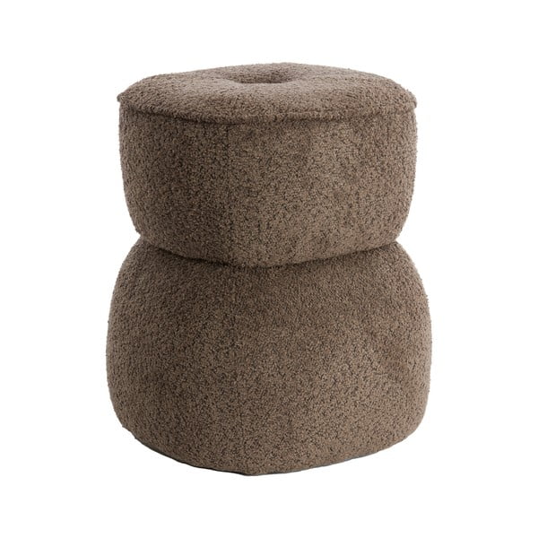 Brūns pufs no buklē auduma Leyla – Light & Living-image-3