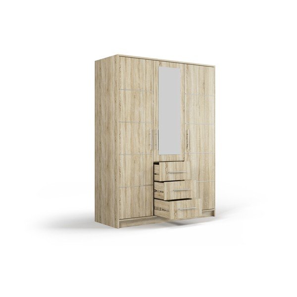 Ozolkoka imitācijas skapis ar spoguli 147x200 cm Derry – Cosmopolitan Design-image-3