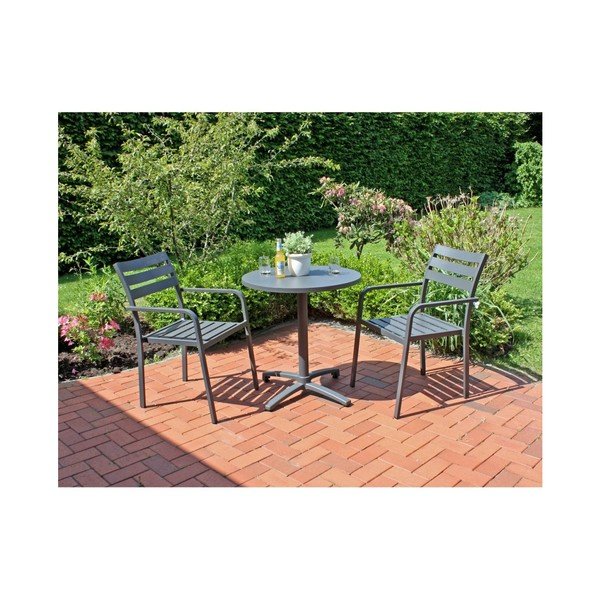 Pelēks dārza atpūtas krēsls Treviso – Garden Pleasure-image-1