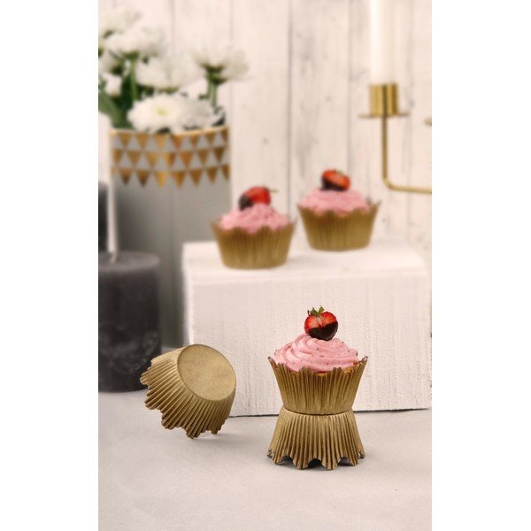 60 papīra cepšanas formiņu komplekts zelta krāsā Dr. Oetker Gold, ø 5,5 cm-image-1